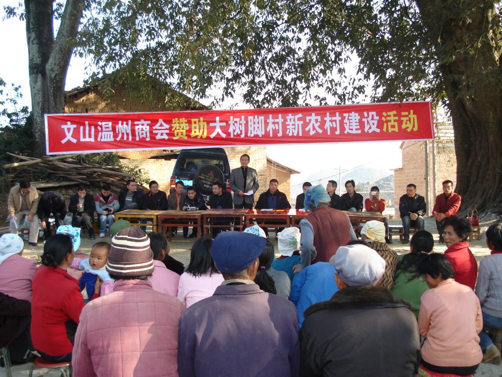 文山温州商会赞助大树脚村新农村建设活动